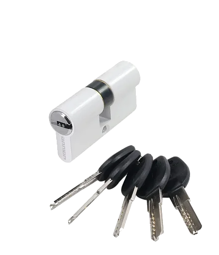 Цилиндровый механизм Цилиндр АЛЛЮР ключ-завертка HD FG 60-5K (25*10*25) WHITE белый перф.ключ 